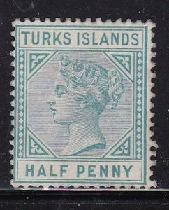 Album Treasures Turks Islands  Scott # 48a  1/2p  Victoria  Mint Hinged