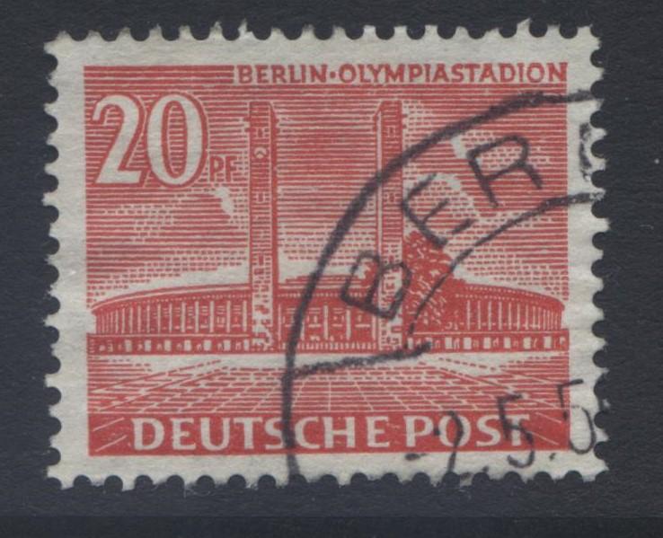 Germany-Occupation- Scott 9N102 -Olympic Stad.-1953- VFU -Single 20pf Stamp-Lot1