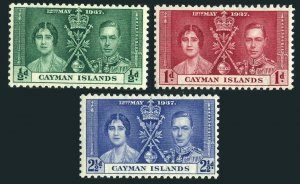 Cayman 97-99, lightly hinged. Coronation 1937. Queen Elizabeth & King George VI.