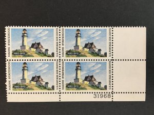 Scott # 1391 Maine Statehood, MNH Plate Block of 4