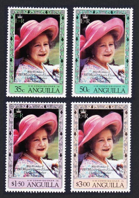 Anguilla 80th Birthday of The Queen Mother 4v SG#411-414 SC#394-397