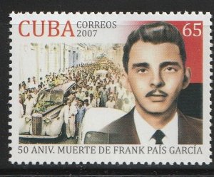 Cuba 2007 Frank Pais Revolutionary Hero Sc 4729 MNH A1675