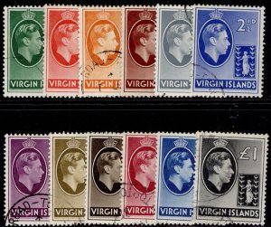 BRITISH VIRGIN ISLANDS GVI SG110a-121, 1938-47 complete set, FINE USED. Cat £55.