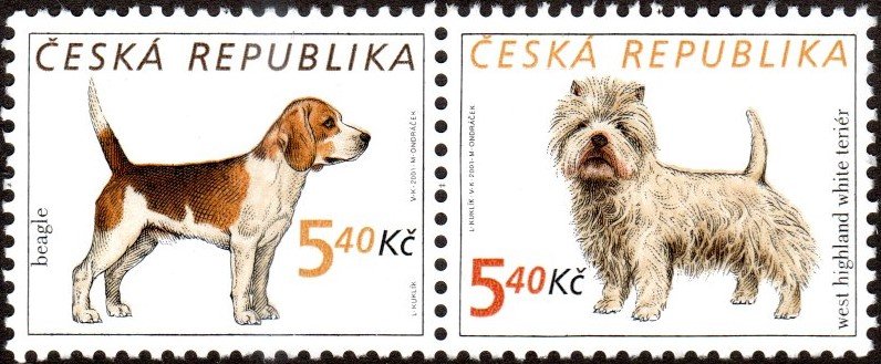 Czech Republic 3150 - Mint-NH - 5.40k Dogs (Pair) (2001) (cv $1.25)