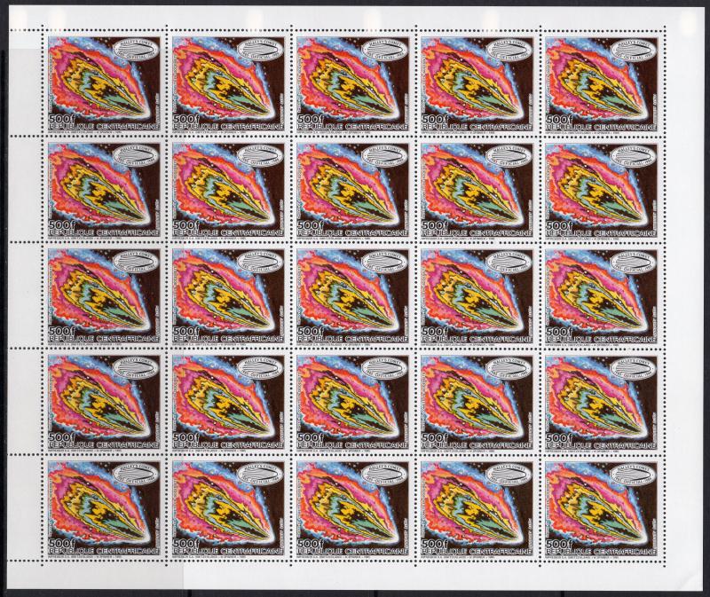 Central African Republic 1985 Sc#779/784 HALLEY'S COMET 6 Mini-Sheetlet ...