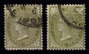 Jamaica 1905-11 Def., Wmk Mult Crown CA, 3d incl. color var. [Used]