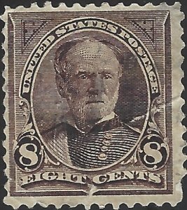 US Scott #257 Unused No Gum Fine, 1895 Small Banknote 8c Sherman - Nice Stamp!!
