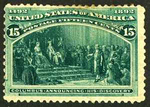 U.S. #238 MINT OG HR THIN