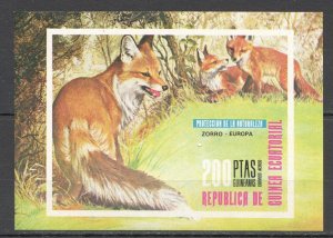 Wb186 Imperf Guinea Ecuatorial Foxes Wild Animals Fauna Bl Mnh