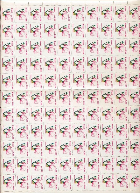 BRAZIL Flowers MNH Blocks (600 Stamps) (Top 534)