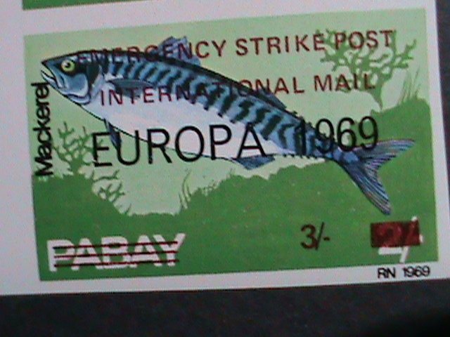 ​PABAY-1969-EUROPA-FISHES-EMERGENCY STRICK - INTERNATIONAL MAIL IMPERF PAIRS