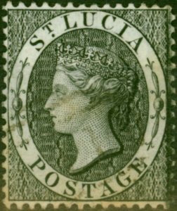 St Lucia 1876 (1d) Black SG15 Fine Used