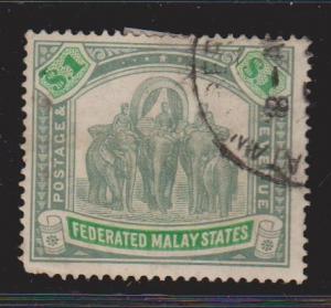 MALAYA Scott # 73 Used - Elephants - CV $100.00