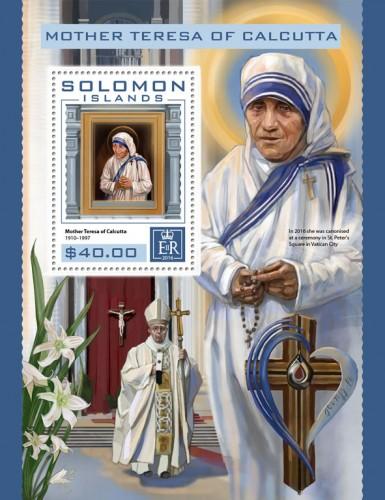 SOLOMON ISLANDS 2016 SHEET MOTHER TERESA NOBEL PRIZE slm16408b