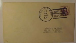 USA FDC SUITABLE FOR ARTIST USS WYOMING ON PENN 1932 #724