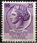 Italy 1955; Sc. # 681; Used Wmk. 303 Large  Single Stamp