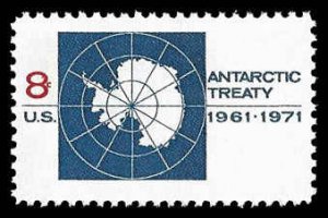 PCBstamps   US #1431 8c Antarctic Treaty, MNH, (9)