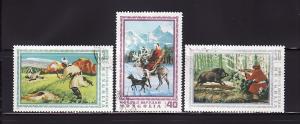 Mongolia 853-855 U Hunting Scenes