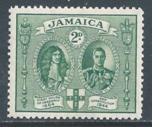 Jamaica #130a MH 2p King Charles II & George VI - Perf 12 1/2