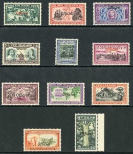 New Zealand SG0141/51 1940 Centennial set opt OFFICIAL M/Mint