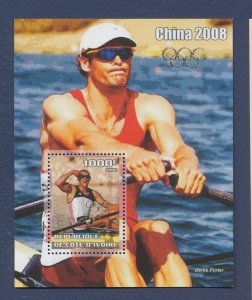 IVORY COAST - MNH S/S -  China Olympics 2008 - Rowing - Olaf Tufte