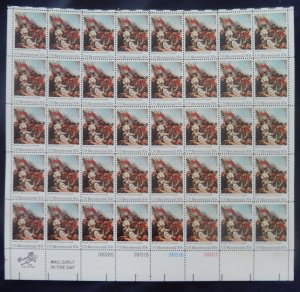 US #1564 10c Battle of Bunker Hill, F-VF NH or better,  FULL SHEET, post offi...