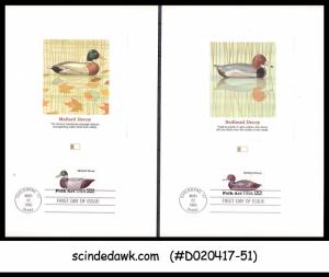 USA - 1985 FOLK ART / BIRDS / DUCKS - PROOFCARDS - FDI 4nos