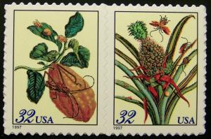 # 3127b MNH 32c Merian Botamical Prints, horiz. pair - (1965