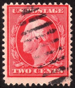 1910, US 2c, Washington, Used, Sc 375