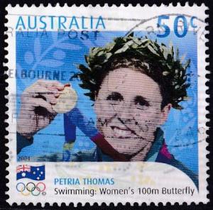 Australia 2004 Olympic Gold 50c Women's Butterfly Used -