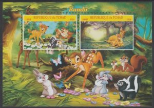 CHAD - 2016 - Disneys' Bambi - Perf 2v Sheet - MNH - Private Issue