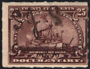 SC#R169 25¢ Revenue: Documentary Stamp (1898) Used