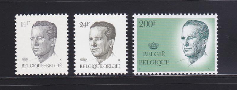 Belgium 1231-1232, 1234 MNH King Baudouin