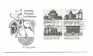 1928-31 Architecture 1981 Artmaster, block of 4, FDC