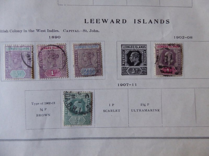 Leeward Islands 1890-1954 Mint Stamp Collection on Scott International Stamp Alb