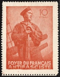 1937 Spain Civil War 10 Centimos Foyer du Francais Anti Fascist Militiaman