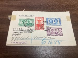 KAPPYS 9-8 SWAZILAND 1947 ROYAL VISIT FIRST DAY COVER TO USA