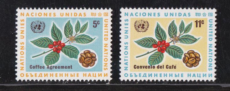 UN - NY # 158-159, Coffee Agreement, Mint NH, 1/2 Cat.