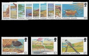Falkland Islands 1998 QEII Birds complete set superb MNH. SG 804-815. Sc 695-709