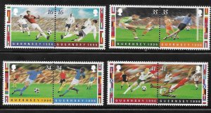 Guernsey 1996 European Soccer Championships Sc 566-569 MNH A2666