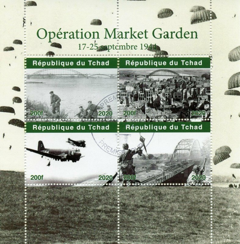 Chad Military & War Stamps 2020 CTO WWII WW2 Operation Market Garden 4v M/S 