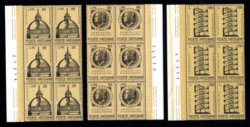 VATICAN CITY  SC# 515-57  PLATE BLOCK SET  FVF/MNH