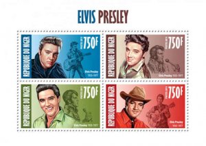 Niger - Elvis Presley on Stamps - 4 Stamp  Sheet - 14A-184