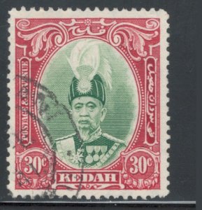 Malaya States - Kedah 1937 Sultan of Kedah 30c Scott # 49 Used