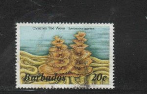 BARBADOS #645  1985  20c  MARINE LIFE     F-VF  USED