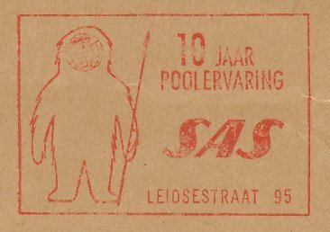 Meter cut Netherlands 1965 Eskimo - Inuit - SAS - Scandinavian Airlines 