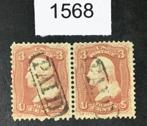 US STAMPS # 65 PAIR USED CAT. $ LOT #1568