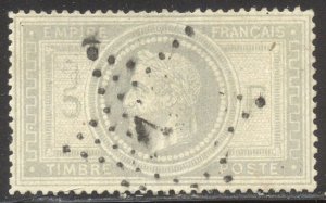 FRANCE #37 Used BEAUTY - 1869 5fr Gray Lilac