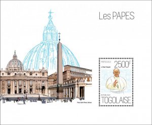 Togo - Popes Francis - Vatican - Stamp Souvenir Sheet 20H-681