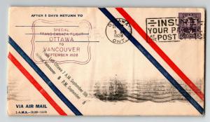 Canada 1928 FFC Ottawa to Vancouver (Can-217) - Z12935